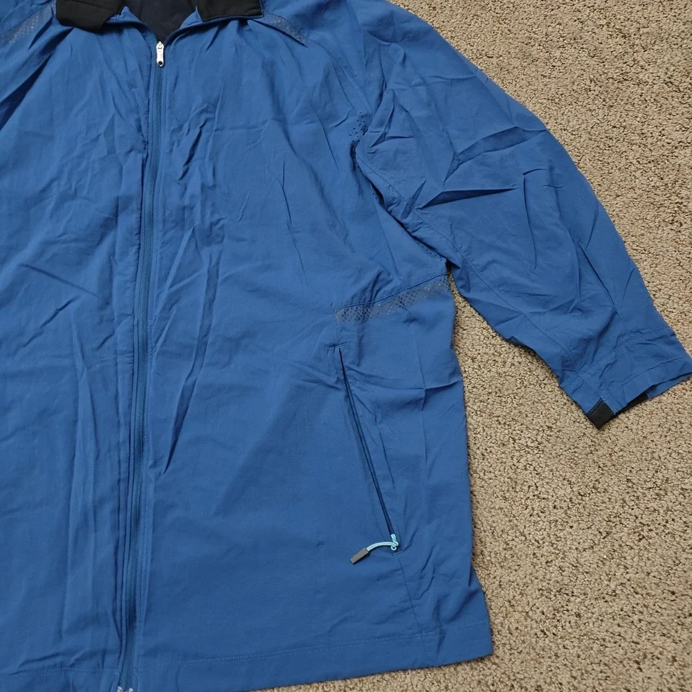 Lululemon Mens Blue Full Zip Windbreaker Track Jacket Laser Cut Venting‎ XL